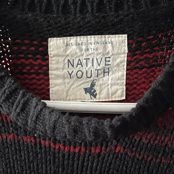 Native Youth | Red and Black Plaid Crew Neck Sweater | Size Large - Picture 5 of 8